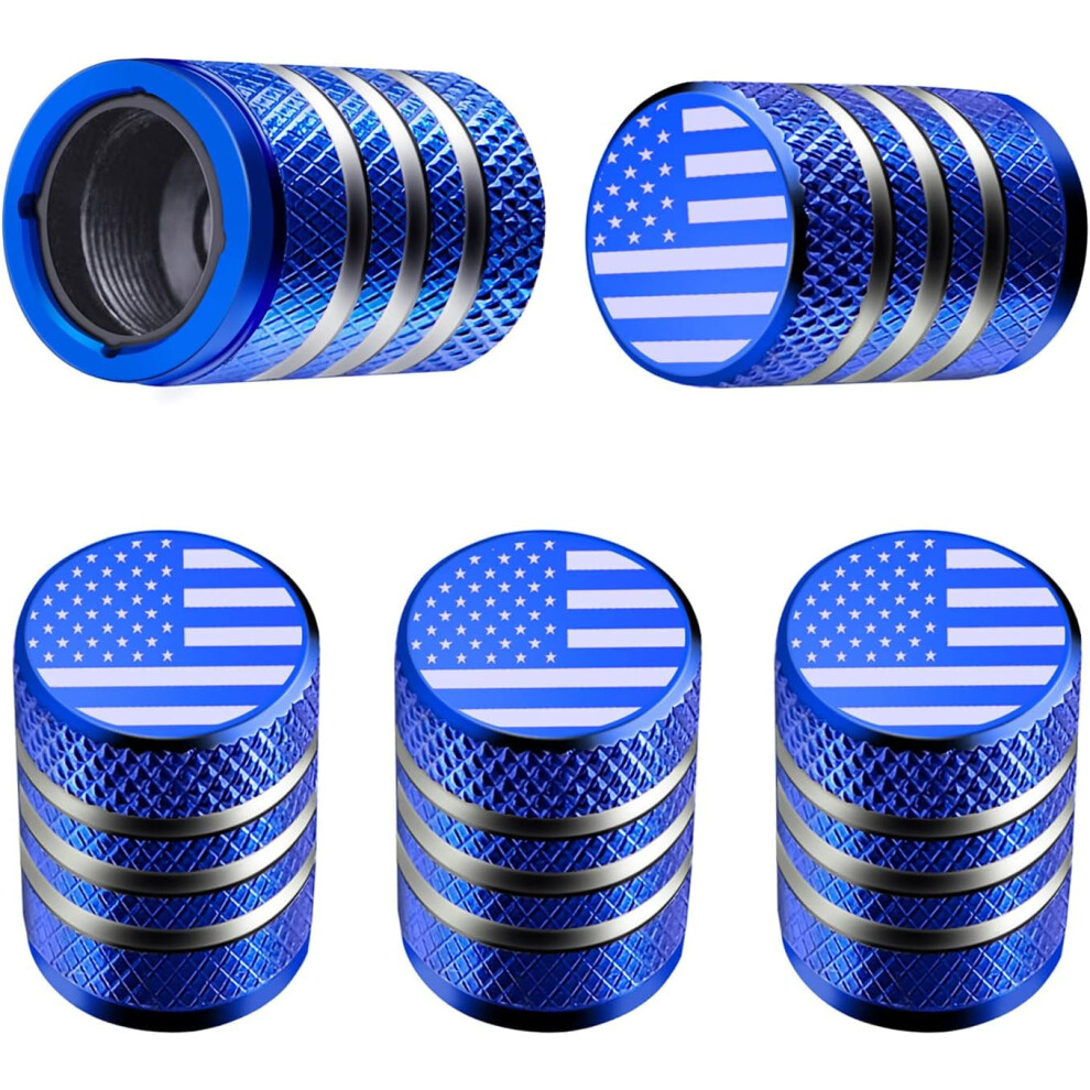 Tire Valve Stem Caps Metal With Plastic Liner 5-Pack 9023022057617