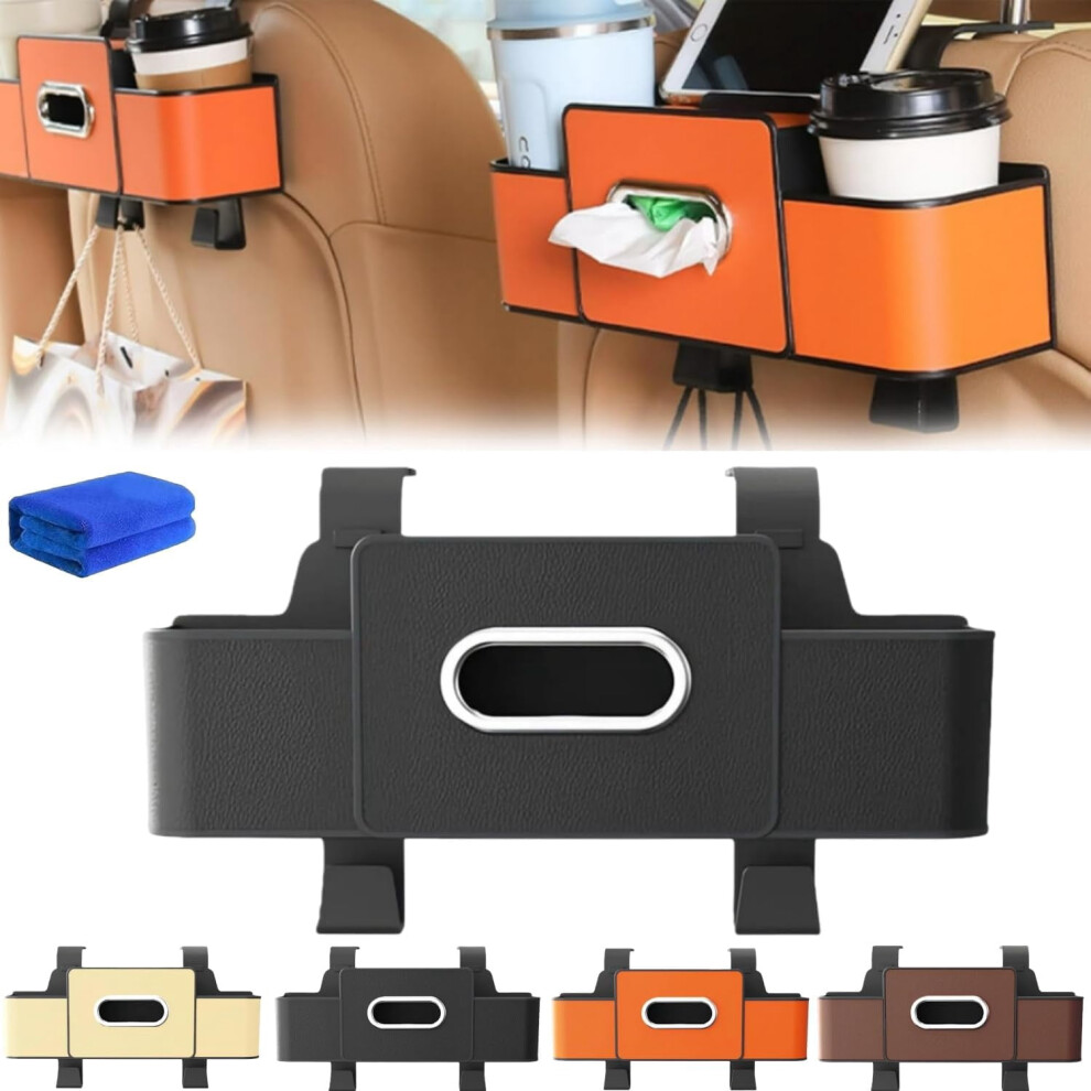 Car Backseat Organizer 3-In-1 With Cup Holder Hooks Tissue 9132278288789
