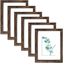 8x10 Picture Frames in Rustic Brown, MDF, Pack of 6