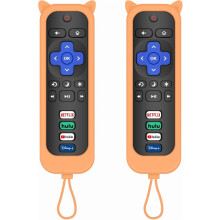 Fernbedienung für Roku TV & Schutzhülle, kompatibel mit der TCL Roku Fernbedienung, 2er-Pack Ersatzhülle für Roku TV Fernbedienung (Orange)