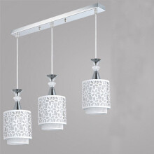 Industrial Retro Pendant Light, Adjustable 39" Chain, E27 Cage Chandelier for Kitchen, Dining, Bedroom – White (Bulb Not Included)