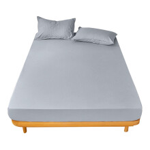 Giyblacko Japanisches, einfarbiges Einzelbett-Set aus garngefärbtem Stoff (Bettlaken und Kissenbezug + 1 Paar)