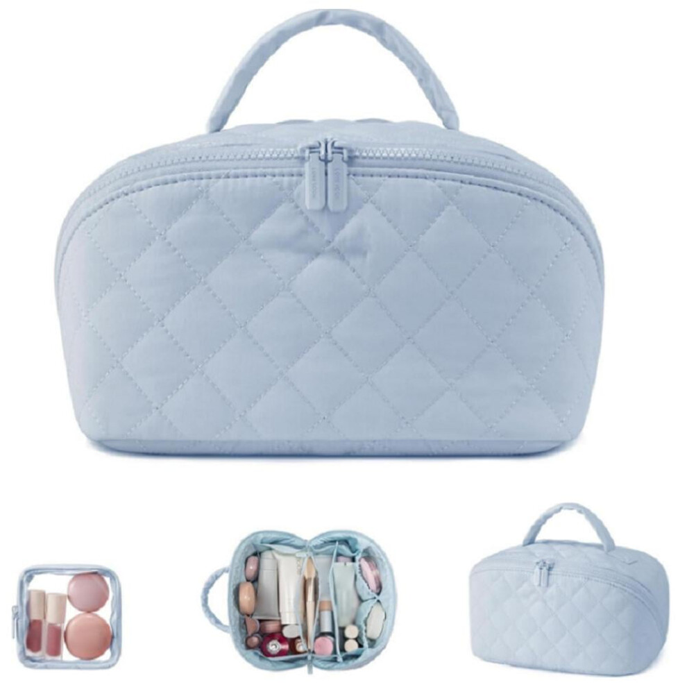 Portable Makeup Bag with Multi-Layered Compartments - Waterproof, Lightweight, Large Capacity for Cosmetics, Travel, Daily Use & Gift
