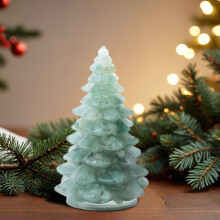 Decorazione da tavolo a forma di albero di Natale in resina, mini ornamento con cristalli, regalo per feste, decorazioni natalizie per scrivania,