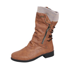 Naisten vintage-talvisaappaat vetoketjulliset, puolivartiset nauhalliset slip-on-kengät, retrotyyliset kengät 7.5(40)