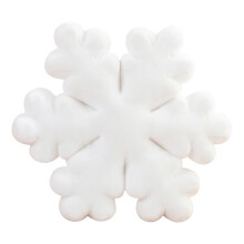 Snowflake-Shaped Throw Pillow 19.69", Winter White Plush Decor for Bed, Couch, Sofa – Christmas & Holiday Home Decor