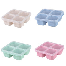 Boîtes à goûter améliorées 2025, lot de 4 boîtes bento à 4 compartiments, contenants à lunch réutilisables en paille de blé pour adultes