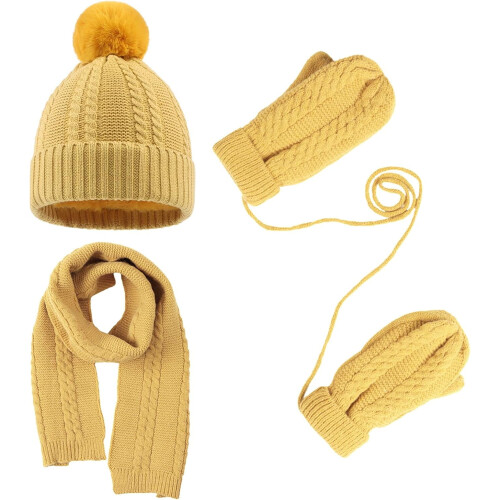 Set invernale per bambini (2-7 anni): cappello, sciarpa e guanti.