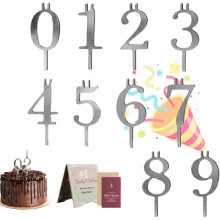 2026 New Reusable Number Birthday Candle Holder Set, Digital Cake Candles Stand, Silver Adjustable Topper Decor – Compatible with Standard Candles