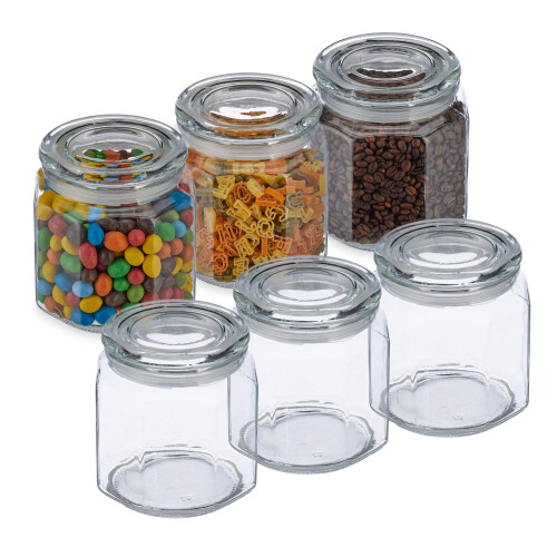 6er-Set Vorratsgläser mit Deckel 1300 ml