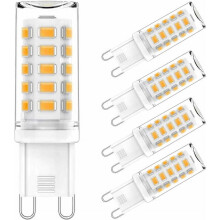 Ampoules LED G9 3,5 W (équivalent halogène 35 W), blanc chaud, boîtier en céramique, non dimmables, sans plomb ni mercure