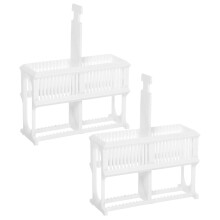 2 soportes para tinción de portaobjetos de microscopio, estante de laboratorio blanco