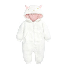 Plüsch-Einteiler für Jungen und Mädchen, warm, mit Cartoon-Tiermotiven, langen Ärmeln, Kapuze und Reißverschluss, flauschig, elegant, für