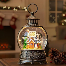 Lighted Christmas Snow Globe Gingerbread House – Musical, Glittering, Battery/USB Powered Decoration & Gift