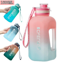 Bouteille d'eau étanche de 1,6 L (54 oz / 0,42 gal) sans BPA avec poignée – Gourde rose pour la salle de sport, pour hommes et femmes