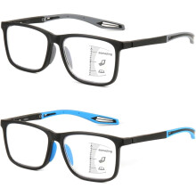 Lot de 2 paires de lunettes de lecture bifocales, monture TR90, anti-lumière bleue