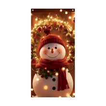 Decorazione natalizia per tende da porta - Tessuto in poliestere con sfondo a tema festivo per decorazioni domestiche e commerciali.