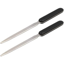 2 Pieces Stainless Steel Envelope Opener with Plastic Handle Letter Openers Lightweight Envelope Slitter Envelope Opening Slitter, Black Handle