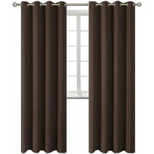 Verdunkelungsvorhänge Wohnzimmer Braun Ösen Thermo2