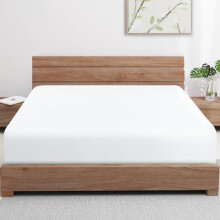 Drap-housse rafraîchissant en viscose de bambou, Twin XL, 400 fils/cm², bonnet profond de 40 cm, doux et respirant (blanc)