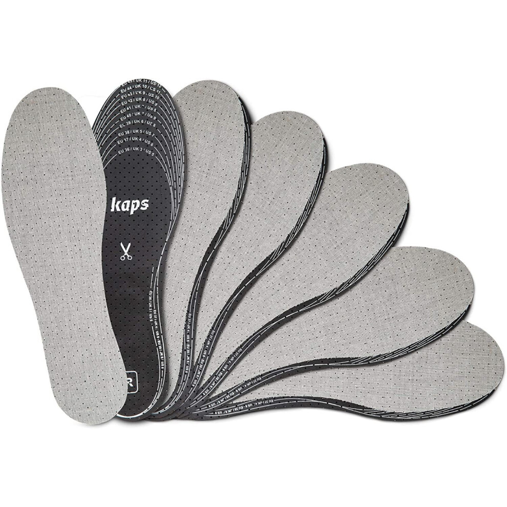 6 Pair Anti-Odour Shoe Insoles with Activated Charcoal