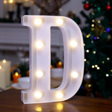 LED svietiace písmeno „D“ – batériový nápis v tvare stanu na svadby, večierky, Vianoce a bytové dekorácie – kompatibilný so