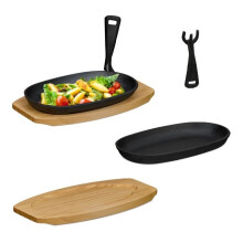 Bandeja para servir con base de madera, paquete de 2