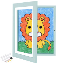 Kids Art Frames 8.511", Front-Opening, Changeable Picture Storage & Display Stand (1PK Blue)