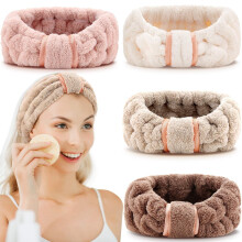 4er-Pack Mikrofaser-Stirnbänder für Damen und Mädchen – Spa, Make-up, Dusche, Yoga, Sport – Für alle Haartypen geeignet