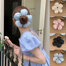 SSKFHGI Sort Blomst Niche High-End Blogger Style Svampeblomst Hårring