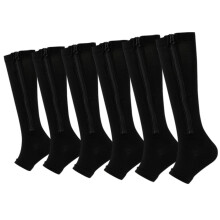 Compression Socks Thigh with Zipper Exposed Toe Thigh High Compression Stockings, Women Men Swelling Breathable Sports