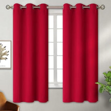 Christmas Red Darkening Curtains 42x63", Grommet Thermal Insulated, 2 Panels, Compatible with Standard Rod