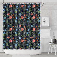 Rideau de douche à motif floral Pioneer Flower, 183 x 213 cm, ensemble de rideau de douche décoratif pour salle de bain avec 12 crochets,