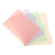 Divisori per raccoglitori color pastello con linguette, confezione da 4 pezzi