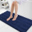 Chenille randig badrumsmatta marinblå 112x51 cm 1