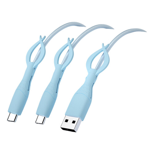 Protetor de cabo de silicone fofo, compatível com cabos USB-C de iPhone e Android, pacote com 3 unidades. 1