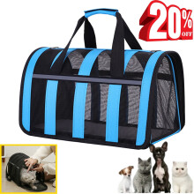 Foldable Soft-Sided Cat & Dog Carrier for Pets up to 15 lbs, Compatible with Small/Medium Cats & Puppies, Outdoor Travel (18.11x11.41x10.23 in)