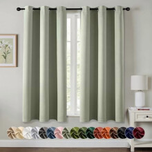 Sage Green Blackout Curtains 40x64", 2 Panels, Thermal Insulated, Noise Reducing, Grommet Top, Compatible with Standard Rods