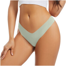 Damen-Tangas, Seidenunterwäsche für Damen, Hüftslip, einfarbig, nahtlos, blickdicht, dehnbar, mintgrün, Größe L
