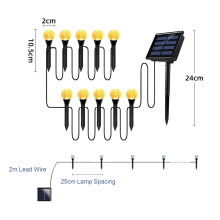 Conjunto de 6 luminárias solares de LED para jardim, à prova d'água IP65.