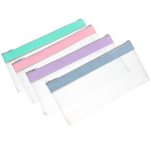 4 stk. gennemsigtige pengelommer, kontantkuverter, pung, grøn PVC, PU, 22,00 x 10,50 x 1,00 cm