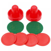 Mini Air Hockey Pucks and Paddles Set - 2 Pushers, 2 Felts,