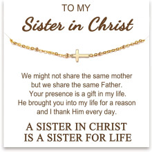 Pulsera con cruz para mujer, regalos cristianos para mujer, regalos religiosos, pulsera con cruz ajustable y delicada, Pascua, Día de la Madre,
