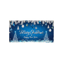 Weihnachtliches Garagenbanner mit festlicher Szene und Stoffhintergrund für die Dekoration von Weihnachtsfeiern im Innen- und Außenbereich