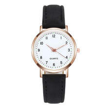 Vintage dameshorloge met leren quartz uurwerk – Casual analoog, kleine wijzerplaat, elastische band, geschikt voor dames- en herenhorloges