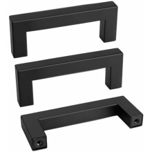 Lot de 22 poignées de meuble noires de 7,6 cm (3 pouces), poignées de tiroir noir mat, quincaillerie en acier inoxydable, barre carrée moderne