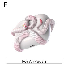 Custodia per auricolari wireless a forma di serpente 3D, compatibile con AirPods Pro/Pro2, antigraffio e dal design unico.