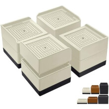 Elevadores de cama de alta resistencia, en forma de L, apilables, elevación máxima de 4,2 pulgadas.