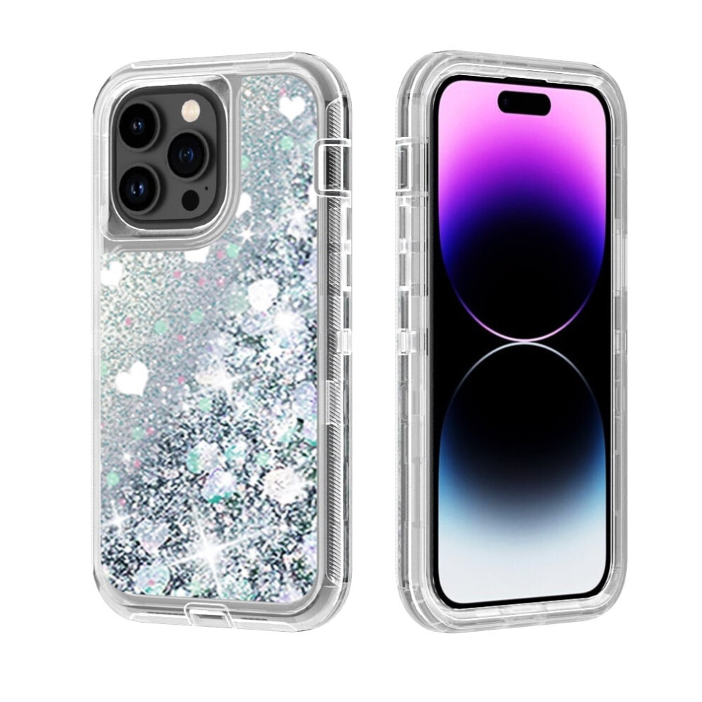 Bling Glitter Quicksand Phone Case Compatible With Iphone 14 Pro Max 6.7", Sparkle Clear & Shockproof Protective Cover 9448990426157
