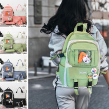 Zestaw 5 plecaków płóciennych do użytku na uczelni i na co dzień – lekki, łatwy w czyszczeniu zestaw ze ściągaczem, torbą kurierską i